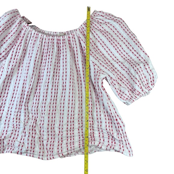 Universal Threads Red Striped Off-Shoulder Blouse - Picture 4 of 8